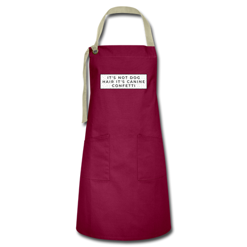 Canine Confetti Artisan Apron - burgundy/khaki